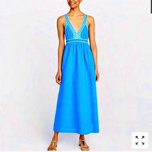 J Crew blue eyelet maxi dress